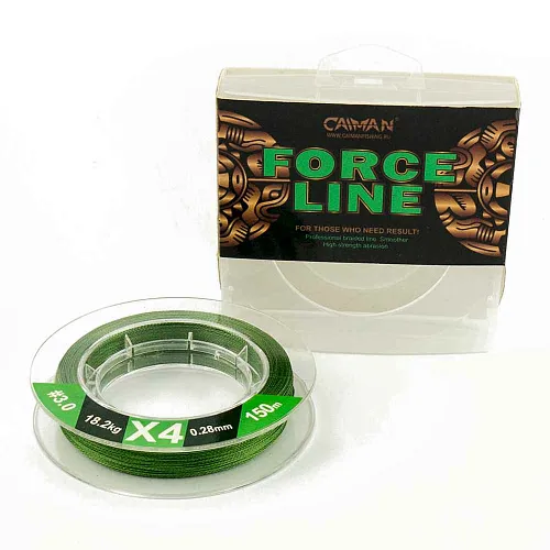 Шнур Caiman Force Line 150м 0,28мм #3.0 зеленый 