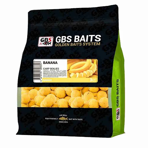 Бойлы тонущие GBS Baits 20мм 3кг Banana Банан