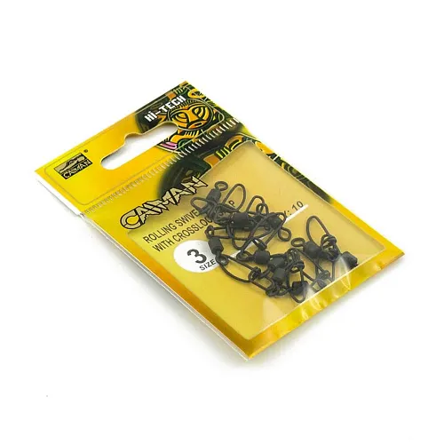 Застежка с вертлюгом Caiman 216002 black mat #3 10шт/уп 