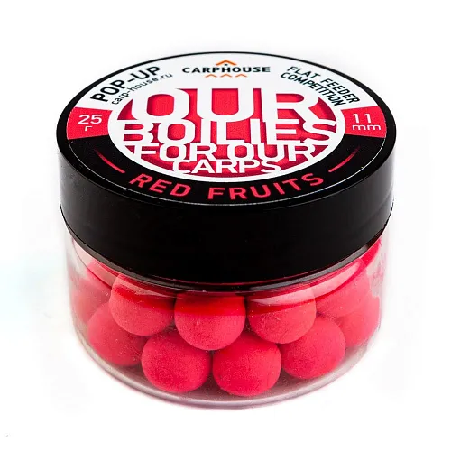 Бойлы Carp House Pop-Up 11 мм Flat Feeder Competition Red fruits фрукты (банка)