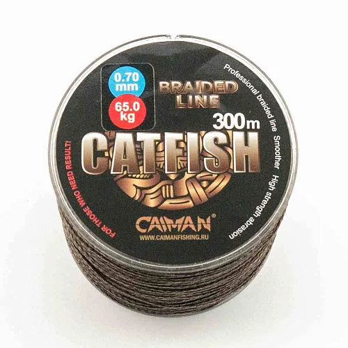 Шнур Caiman Catfish 300м 0,7мм 65кг коричневый