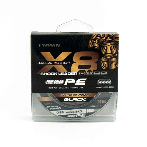 Шнур Caiman Shock Leader Carp восьмижильный (Black) 140 м 0,28 