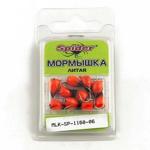 Мормышка Spider литая капля с ушком 6,0 мм 06