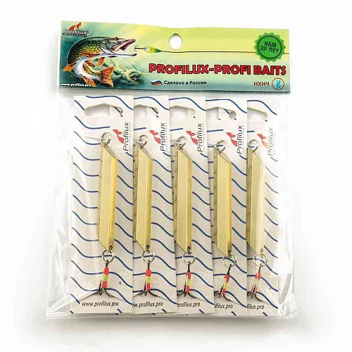 Блесна Profilux шестигранка Ш4 7см 45гр цвет 02 латунь