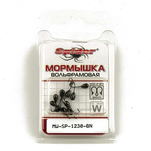 Мормышка вольфрамовая Spider капля с отверст. 3 мм 0,37 гр BN