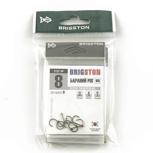Крючок Brigston Бараний рог BN № 8 ( уп.9 шт.)
