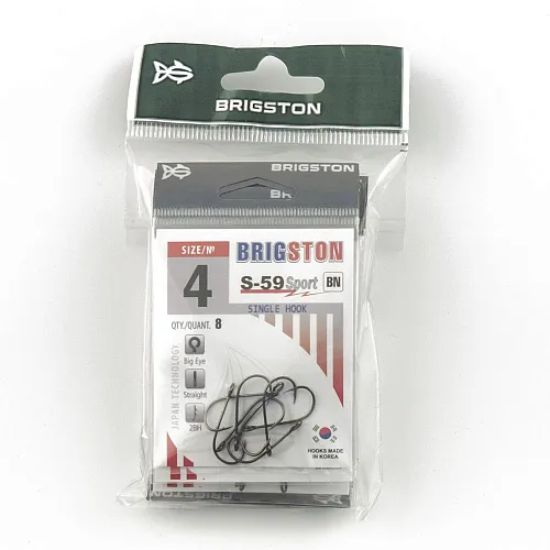 Крючок Brigston S-59 Sport 2BH BN № 4 ( уп. 8 шт.)