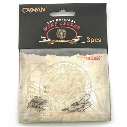 Поводок Caiman Fluorocarbon (3 шт. в уп.) Ф0,6 17 кг 25 см 256508