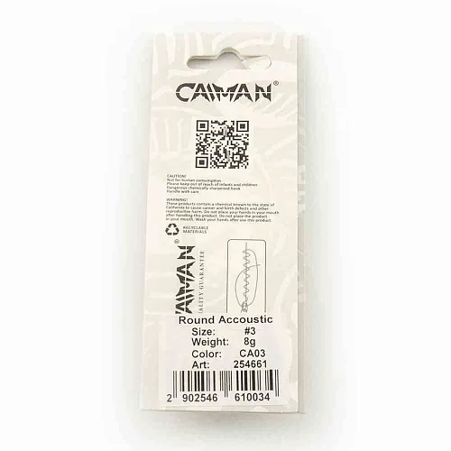 Блесна вращающаяся Caiman Round Accoustic 8гр #3 цвет CA03 (5шт в упак.)