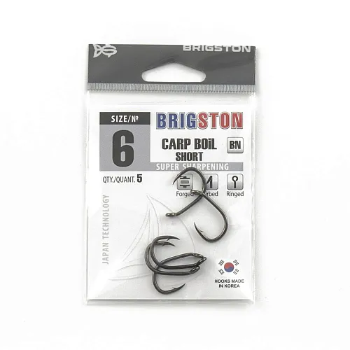 Крючок Brigston Carp Boil Short BN № 6 ( уп. 5 шт.)