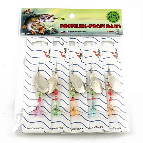Блесна вращающаяся Profilux Френч 3 (6гр) цв. 04 серебро чешуя (5 шт в упак.)