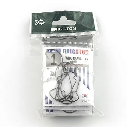 Крючок офсетный Brigston Wide Range Worm BN № 1 ( уп. 8 шт.)