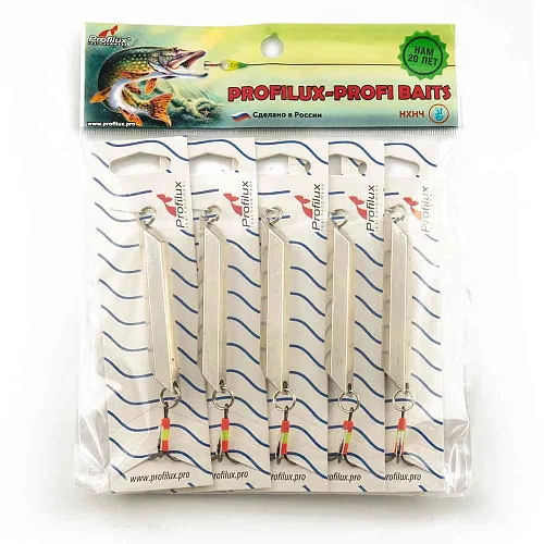 Блесна Profilux шестигранка Ш4 7см 45гр цвет 01 серебро