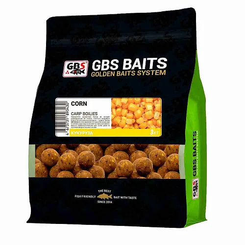 Бойлы тонущие GBS Baits 20мм 3кг Кукуруза