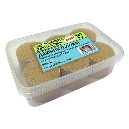 Гидропланктон Толстолобик 140г в контейнере 6 табл (Дафния-Блоха)