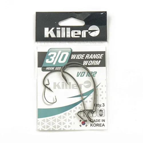 Крючок офсетный Killer Wide range worm № 3/0