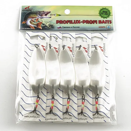 Блесна колеблющаяся Profilux Карсар 21гр цв. 01 серебро (5 шт в упак.)