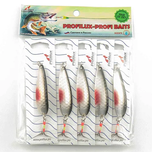 Блесна колеблющаяся Profilux Орка Б 11гр цв. 07 черноспинка чешуя (5 шт в упак.)