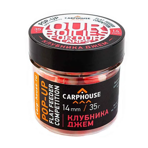 Бойлы Carp House Pop-Up 14 мм Клубника джем (банка)