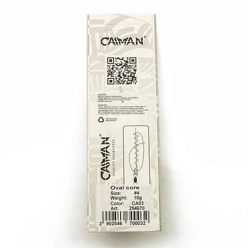 Блесна вращающаяся Caiman Oval core 10гр #4 цвет CA03 (5шт в упак.)