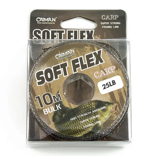 Поводочный материал без оплетки Caiman Soft Flex Camo Green 10m 25lbs 205502