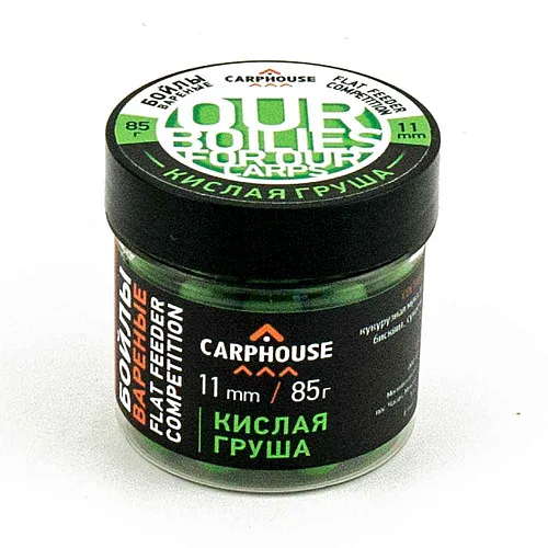 Бойлы Carp House вареные насадочные 11мм Кислая груша (банка 85гр)