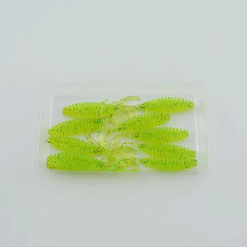 Виброхвост FISHER BAITS Ribbed Twist 65мм цвет 08 (уп. 10шт)