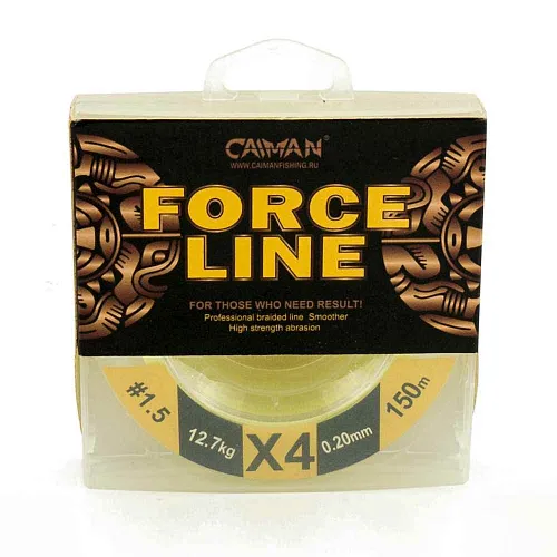 Шнур Caiman Force Line 150м 0,20мм #1.5 жёлтый