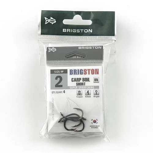 Крючок Brigston Carp Boil Short BN № 2 ( уп. 4 шт.)