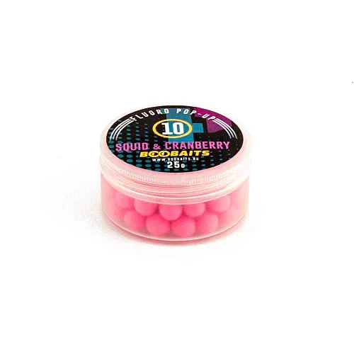 Бойлы Pop up BOO Baits 10мм Кальмар-Клюква 25гр банка