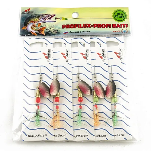 Блесна вращающаяся Profilux Инди 3 5гр цв. 07 серебро-черноспинка чешуя (5 шт в упак.)