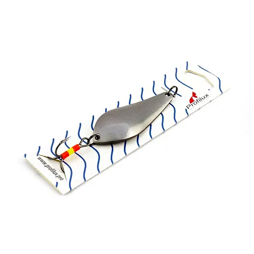 Блесна колеблющаяся нерж. Profilux Атом Б 15гр цв. Н-01-к серебро+красный (5 шт в упак.)