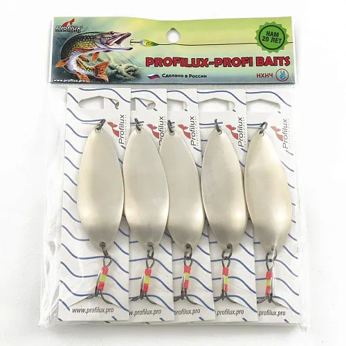 Блесна колеблющаяся Profilux Карсар 21гр цв. 01-м серебро матовое (5 шт в упак.)