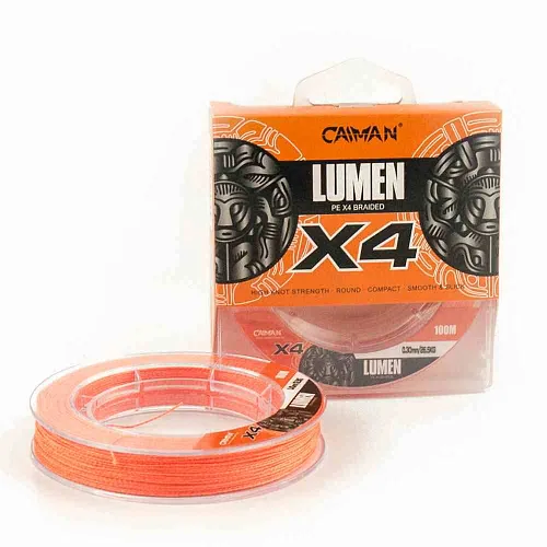 Шнур Caiman Lumen 100м 0,30мм оранжевый