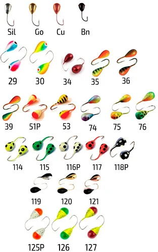 Мормышка вольфрамовая Spider капля с отверст. 3,5 мм 0,54 гр 126