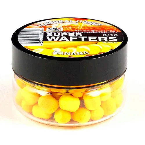 Бойлы нейтральной плавучести (Wafters) GBS Мед-банан 8х10мм