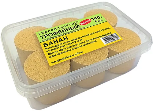 Гидропланктон Толстолобик 140г в контейнере 6 табл (Банан)