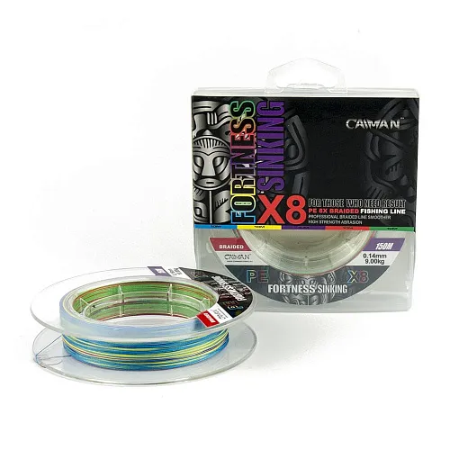 Шнур Caiman Fortness sinking 8PE 0,14 мм 150 м Multicolor 225528