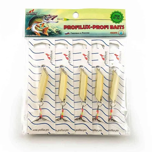 Блесна Profilux шестигранка Ш3 5см 30гр цвет 02 латунь