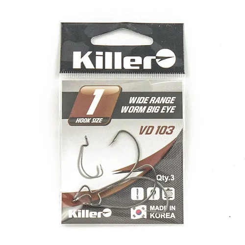 Крючок офсетный Killer Wide range worm (Большое ухо) № 1