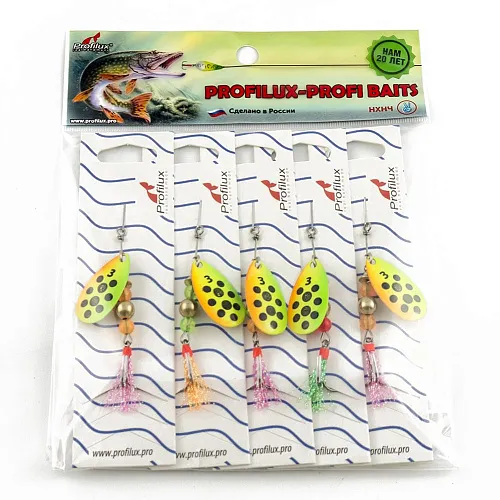 Блесна вращающаяся Profilux Френч 3 (6гр) цв. 209 регги вертикальный (5 шт в упак.)