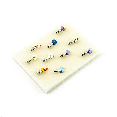 Мормышка вольфрамовая Мастив Опарыш 2,5 петля серебро+цвет, пайетка, 0,4гр