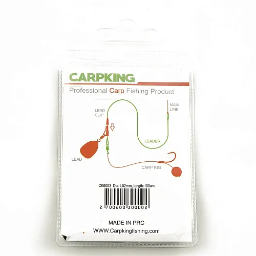 Монтаж-leader Сarpking с вертлюгом green Ф1,02мм 100см (фасовка 5 упак.) CK6003