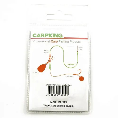 Монтаж-leader Carpking c быстросъемной застежкой green Ф1,02мм 100см (фасовка 5 упак.) CK6001