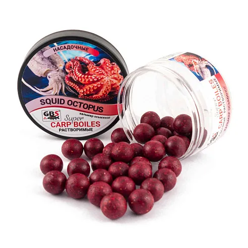Бойлы GBS насадочные пылящие Squid Octopus Кальмар -Осьминог 16мм (100 г, банка)