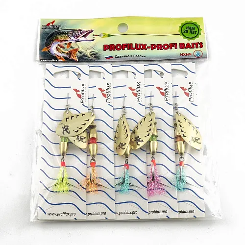 Блесна вращающаяся Profilux Таймень М 12гр цв. 02-м латунь матовая (5 шт в упак.)