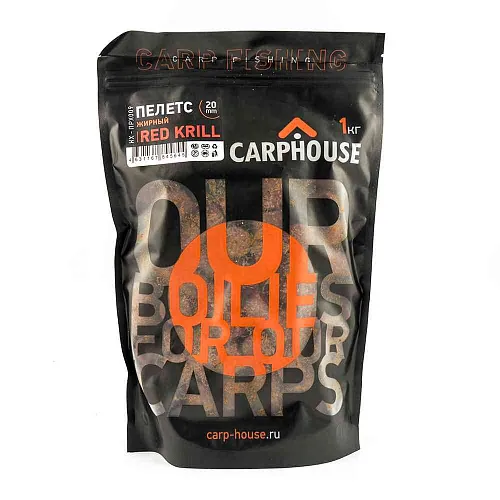 Пелетс жирный Carp House Red Krill 20 мм 1кг с отверстием