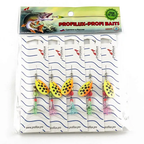 Блесна вращающаяся Profilux Френч 2 (4гр) цв. 218 желтый оранжевый (5 шт в упак.)