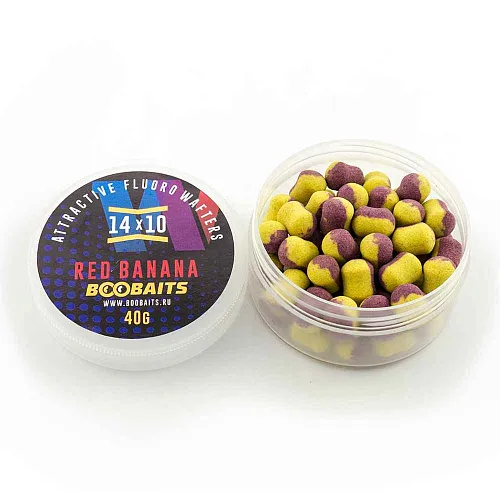 Бойлы BOO Baits Wafters 14x10 Red банан 40гр банка