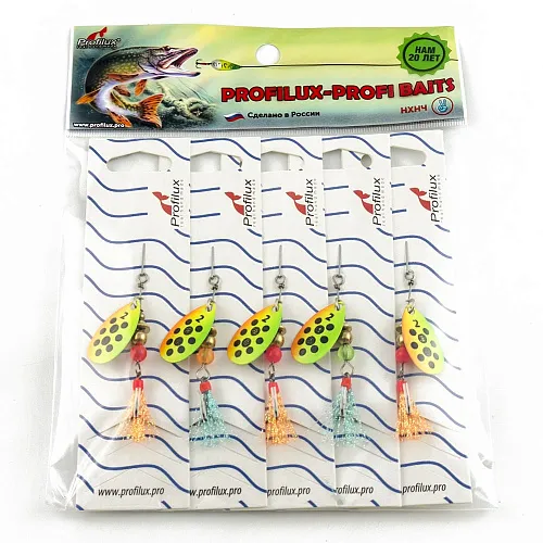 Блесна вращающаяся Profilux Френч 2 (4гр) цв. 209 регги вертикальный (5 шт в упак.)